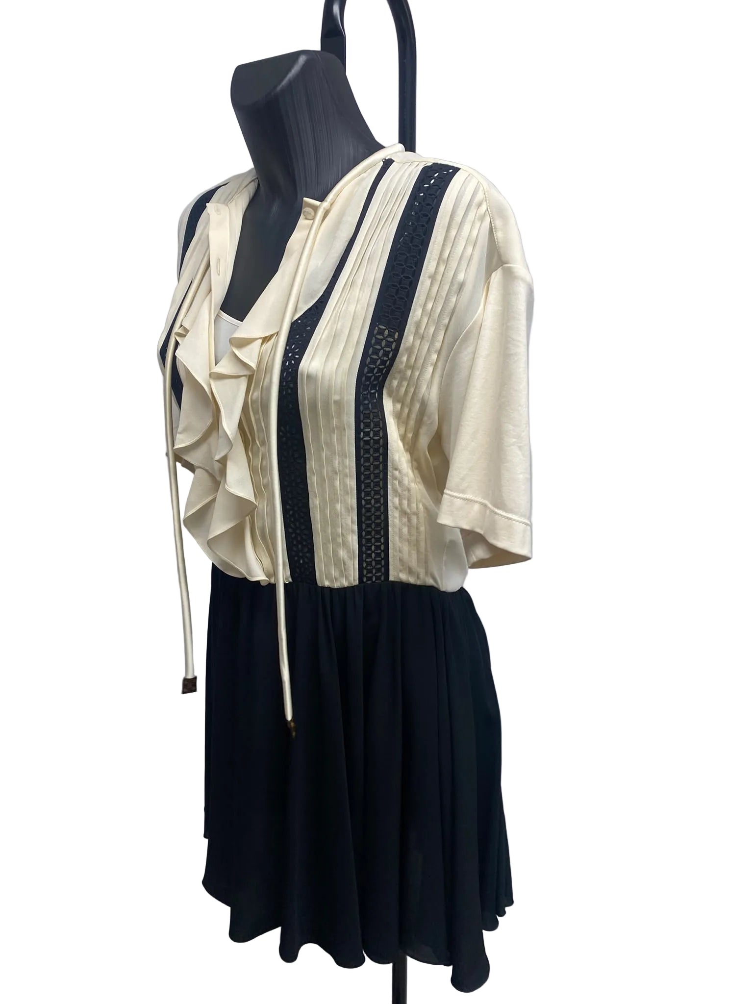 Louis Vuitton Silk-Blend Ruffled Contrast Dress - by Marc Jacobs SS12