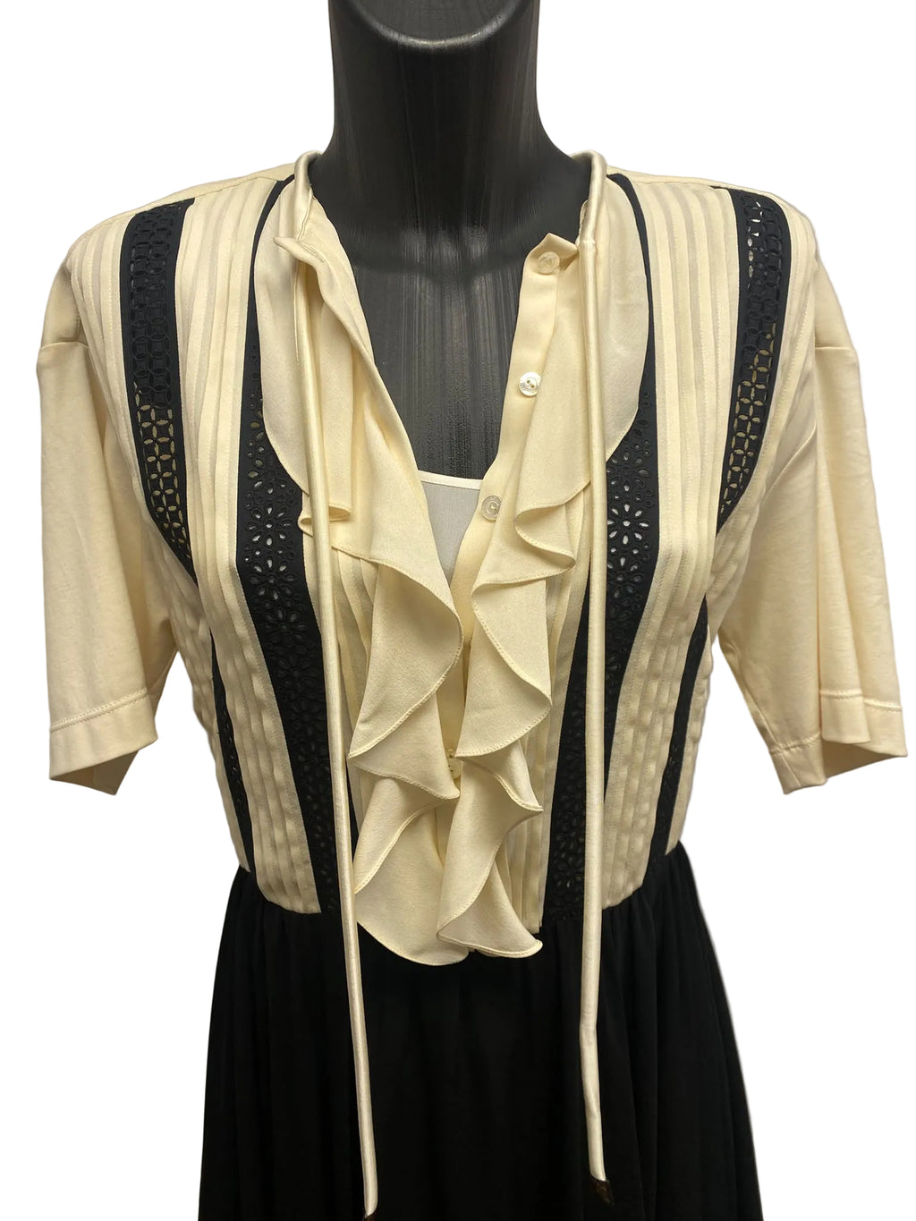 Louis Vuitton Silk-Blend Ruffled Contrast Dress - by Marc Jacobs SS12