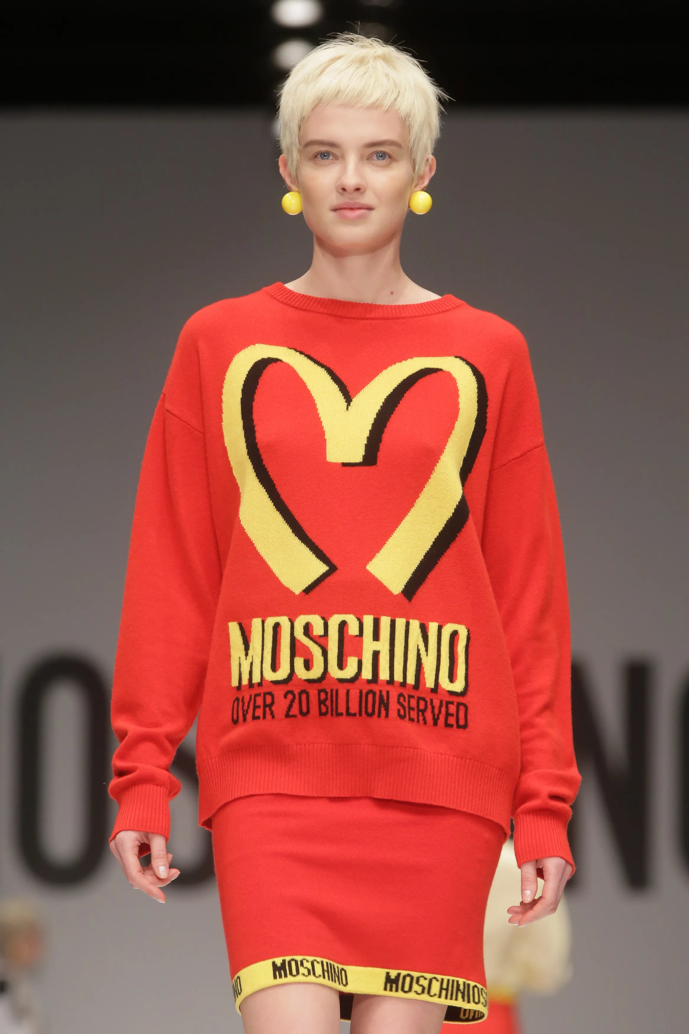 2014 Moschino Red McDonalds Sweater Dress