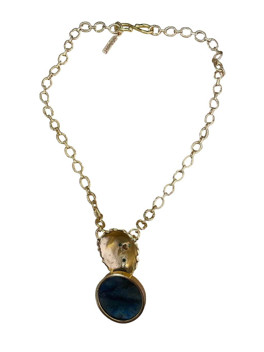 Dilip Jindal - Bijoux Couture - Lion Necklace with Labradorite and Onyx Stones