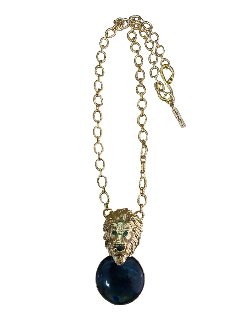 Dilip Jindal - Bijoux Couture - Lion Necklace with Labradorite and Onyx Stones
