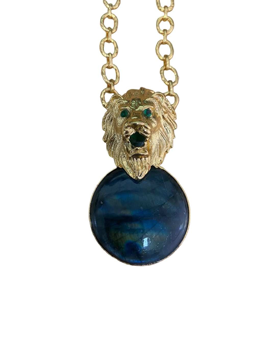 Dilip Jindal - Bijoux Couture - Lion Necklace with Labradorite and Onyx Stones