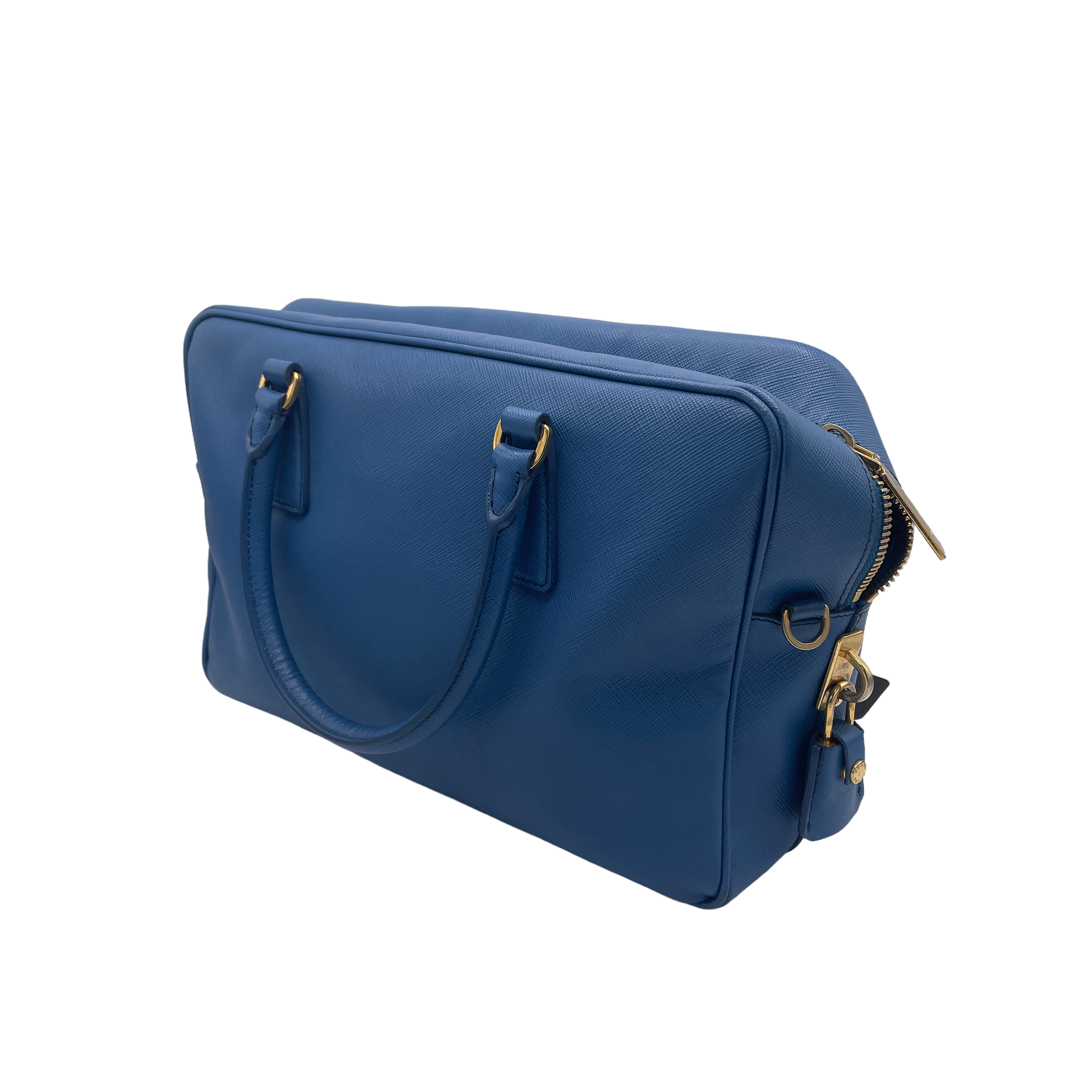 Prada Saffiano Lux Double Handle Bag – Blue