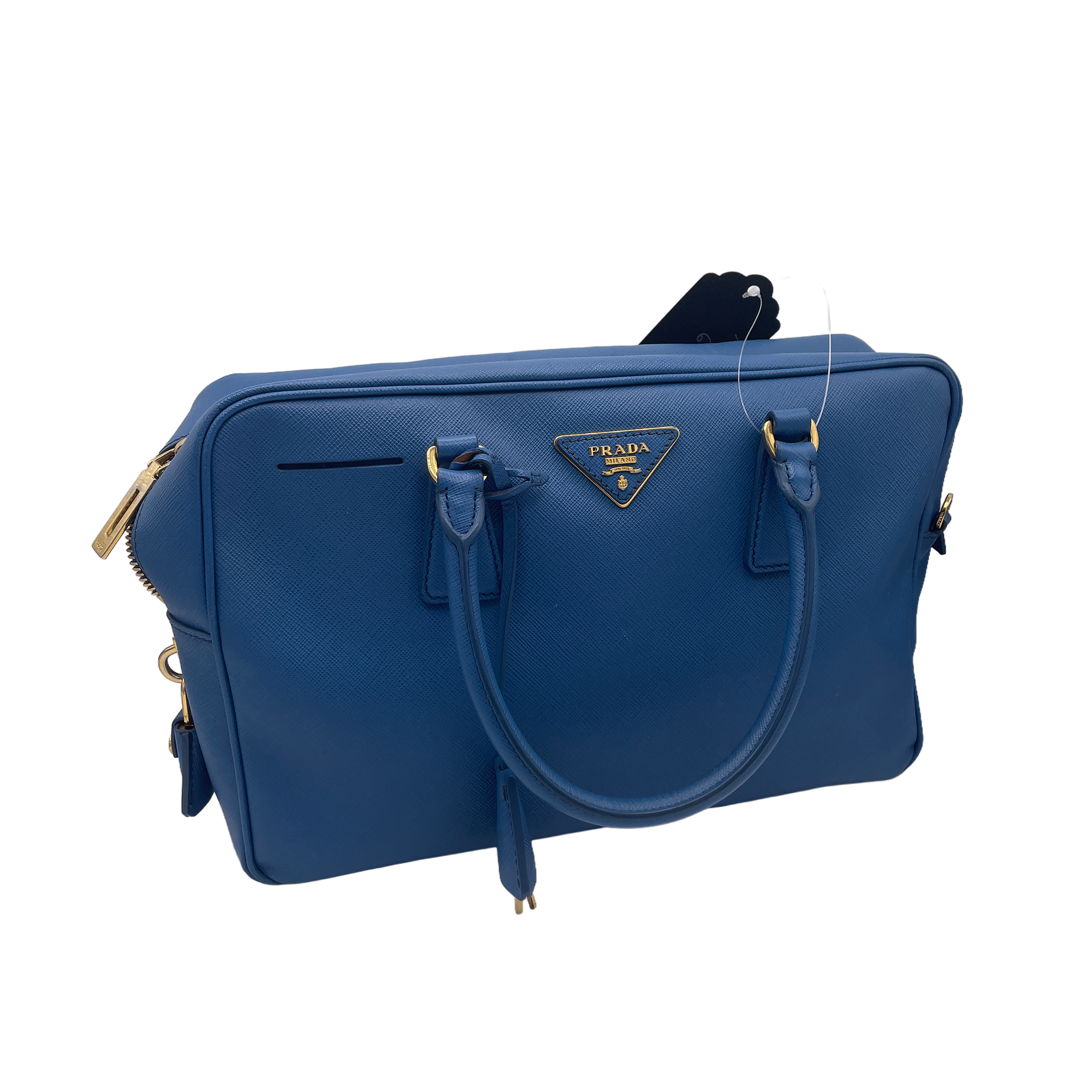 Prada Saffiano Lux Double Handle Bag – Blue