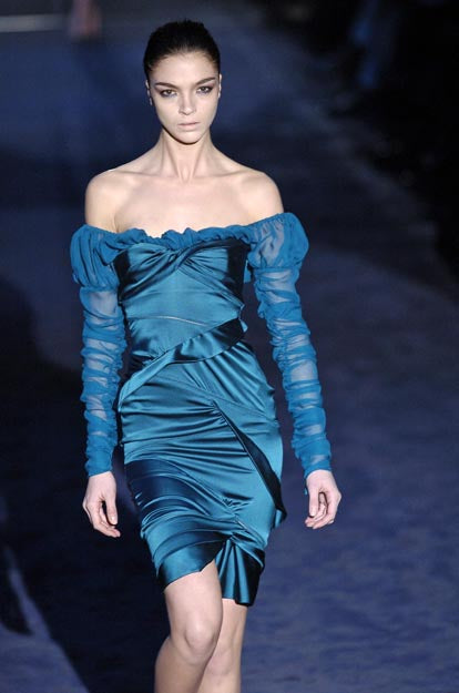 GUCCI FALL 2005 RTW Teal Dress