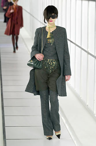 Chanel Green Wool Coat ( Fall 2000 collection by Karl Lagerfeld)