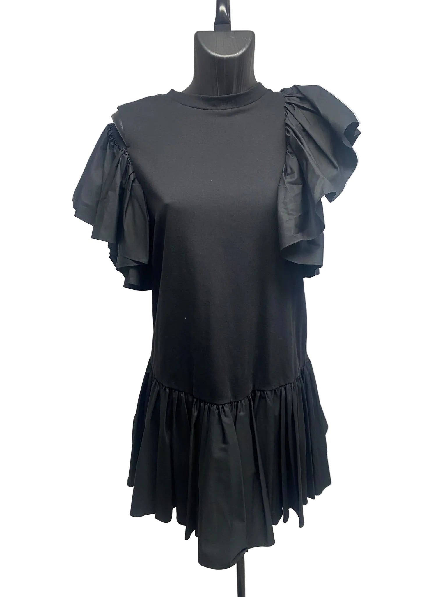 Alexander McQueen Black Ruffled Mini Dress