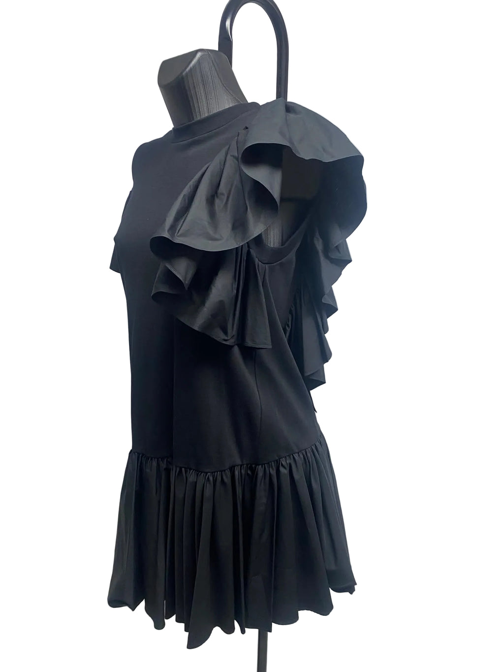 Alexander McQueen Black Ruffled Mini Dress