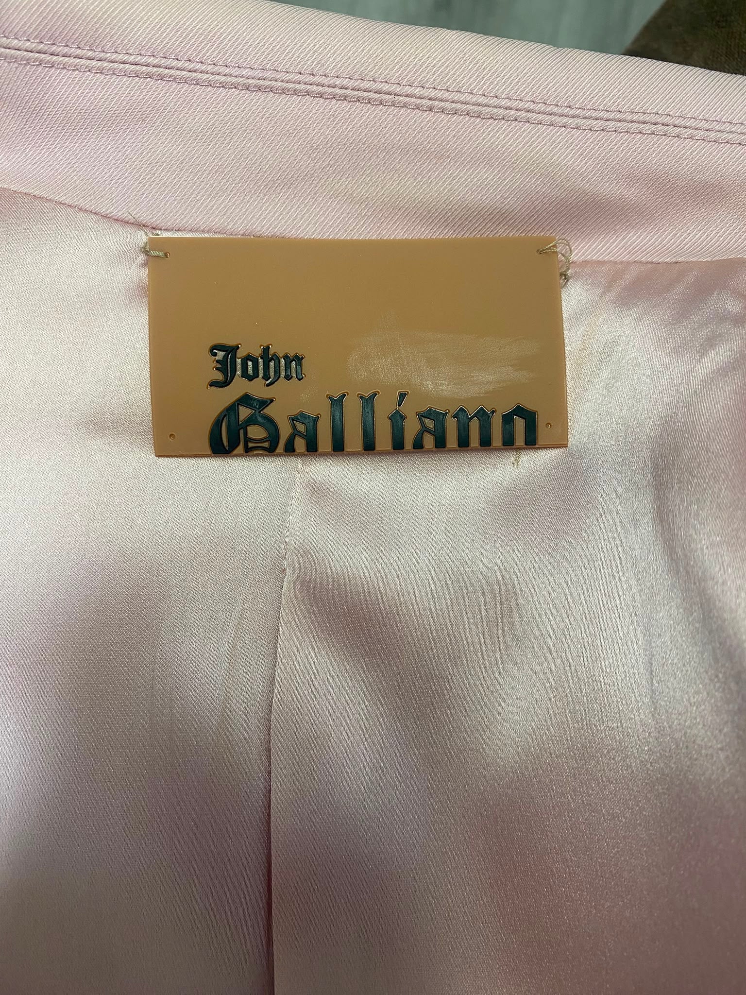 John Galliano Vintage Pink Ruffled Cotton-Blend Blazer Jacket