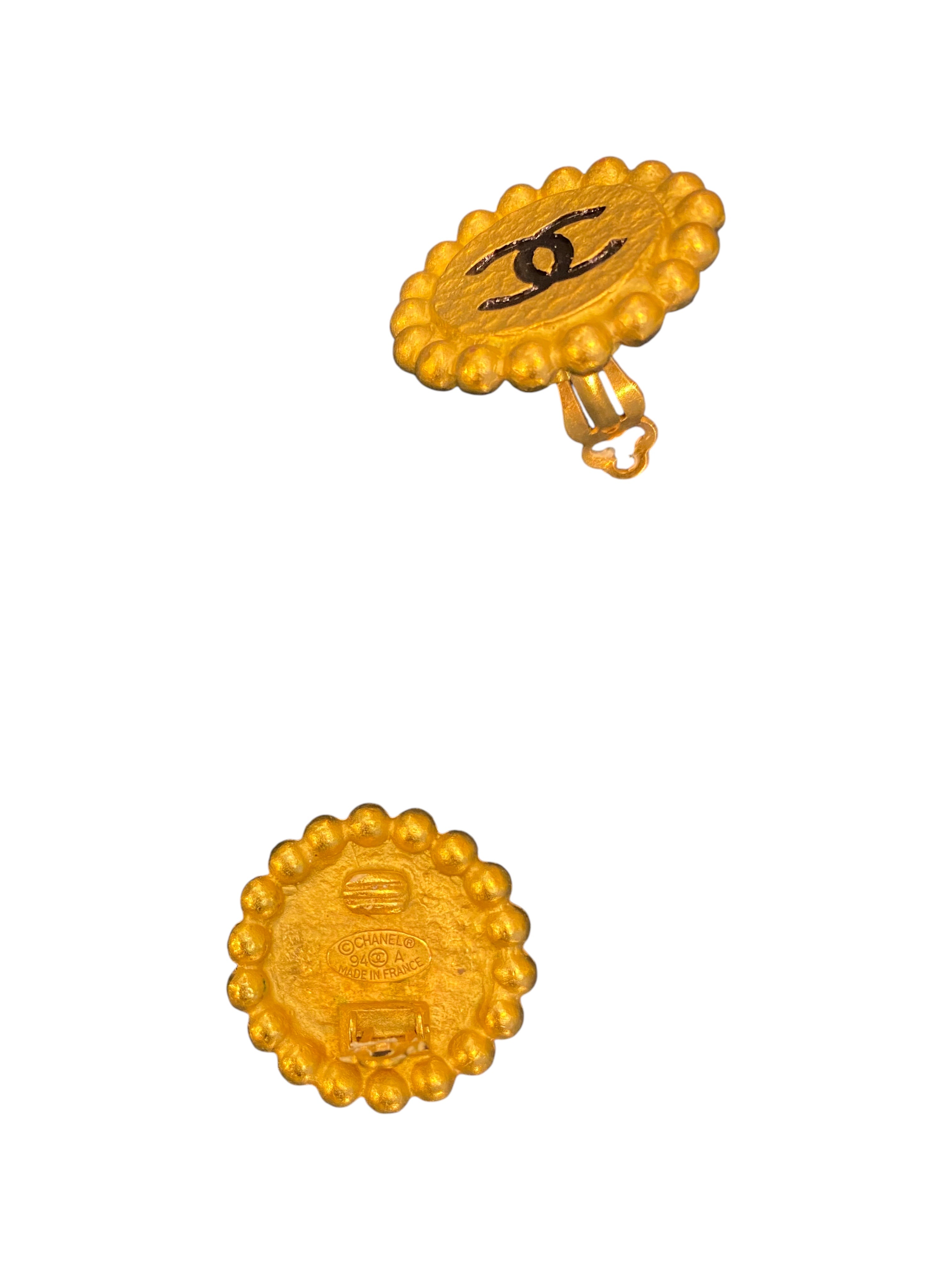 1994 Chanel Golden Double C Earrings