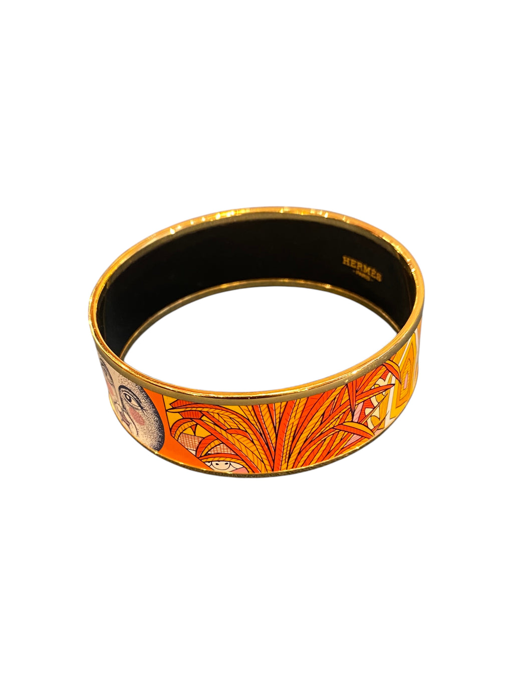 Hermes bracelet with orange pattern