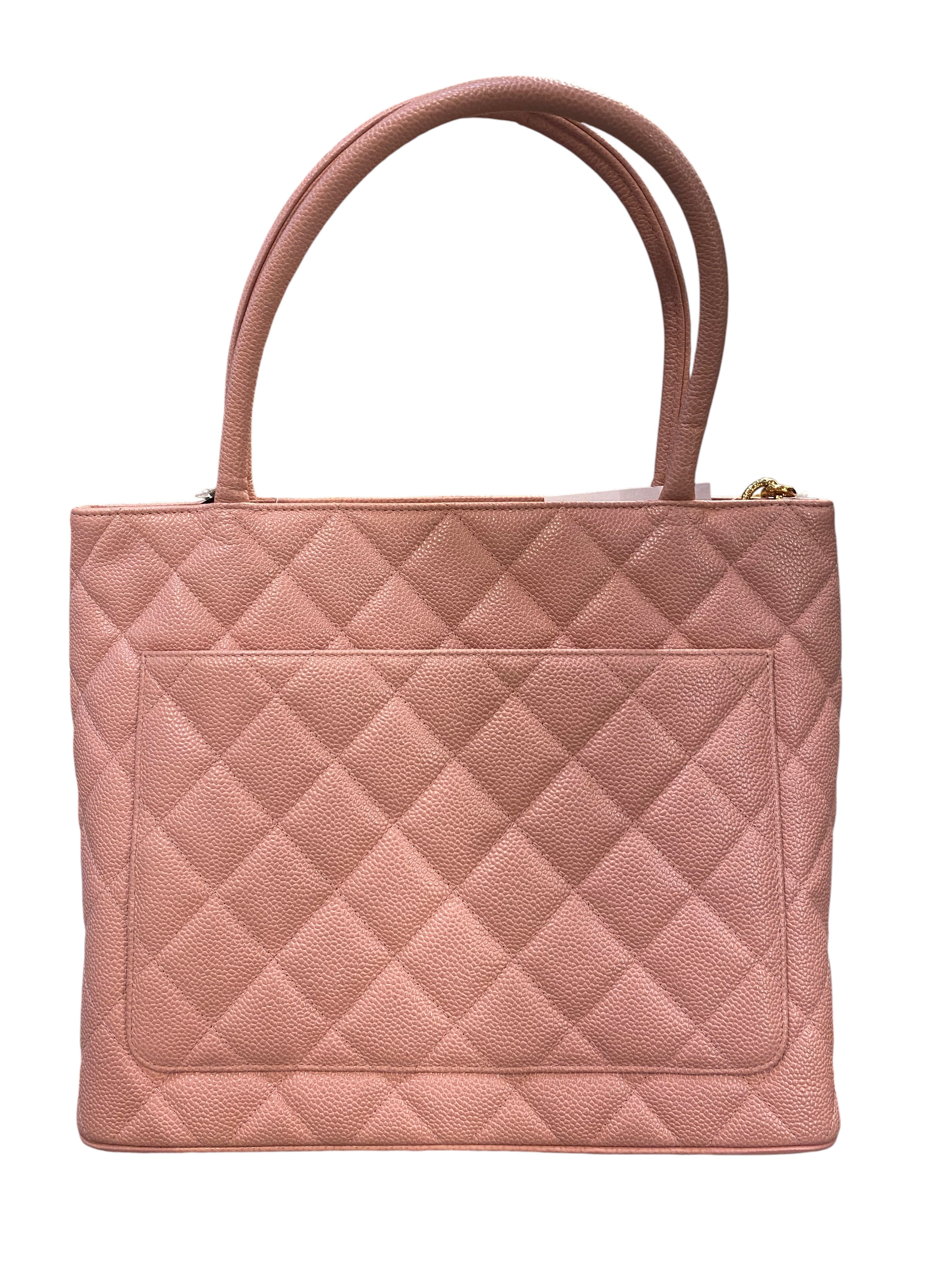 2003 Chanel Medallion Bag in Quilted Pink Grained Leather