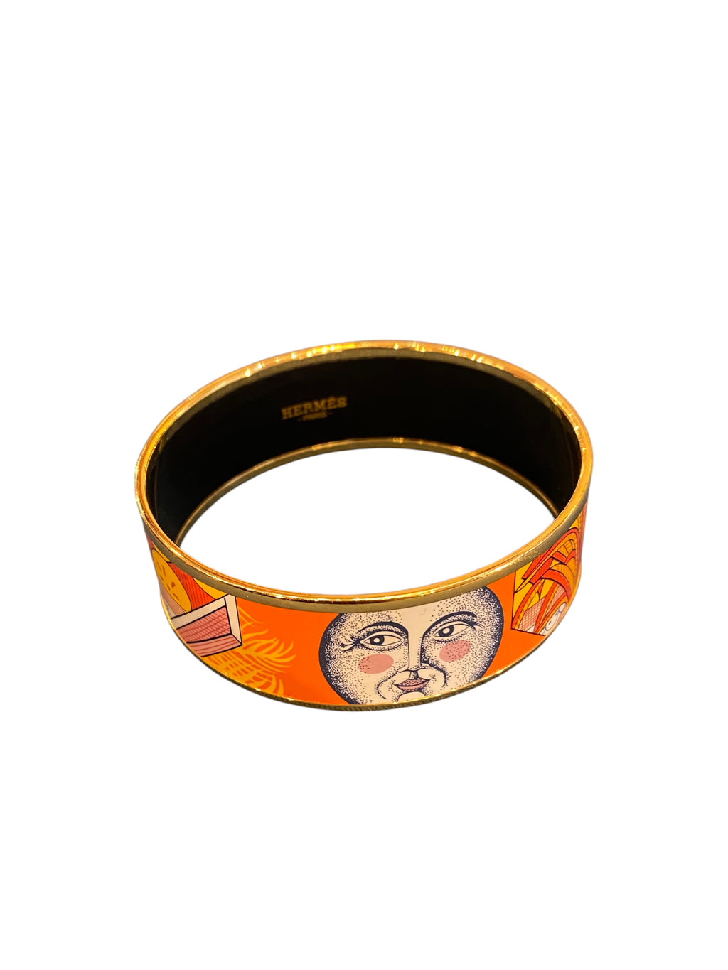 Hermes bracelet with orange pattern