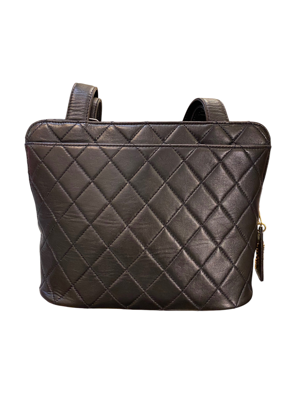 1996 Chanel handbag in quilted black leather
