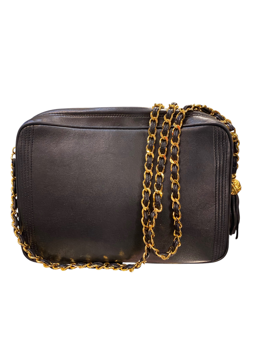 1994 Chanel black lambskin shoulder bag