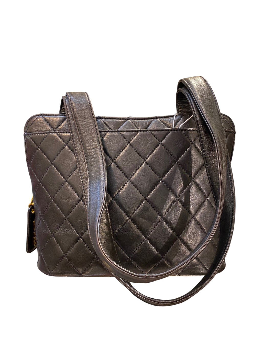 1996 Chanel handbag in quilted black leather
