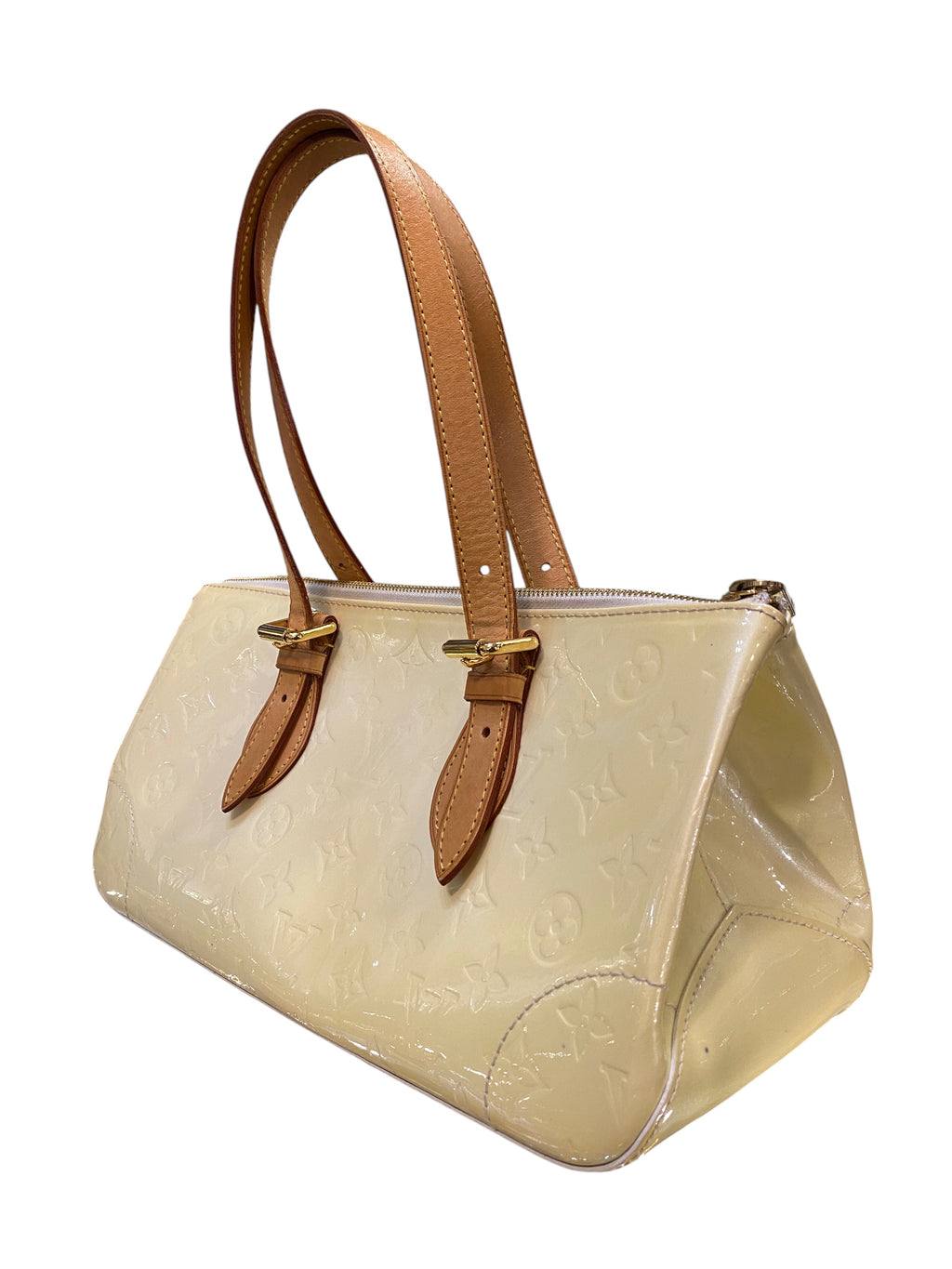 2008 Louis Vuitton handbag in beige monogram patent leather