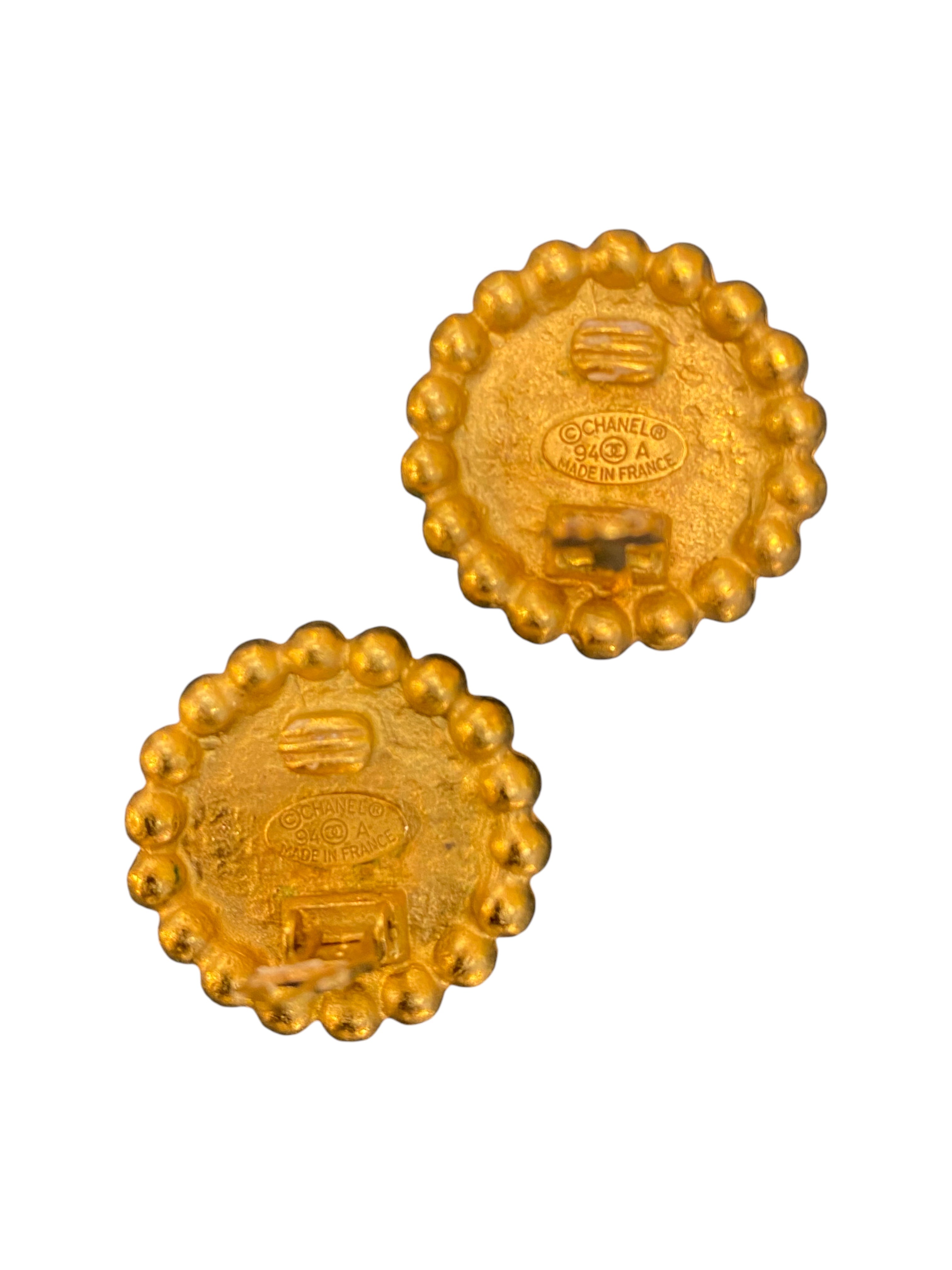 1994 Chanel Golden Double C Earrings