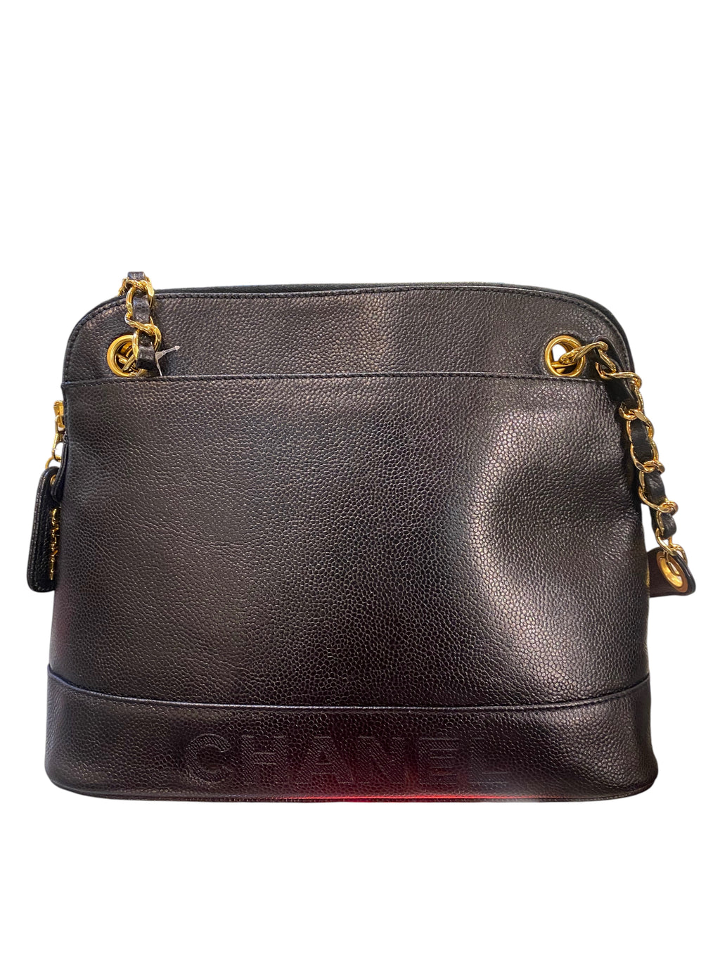 1996 Chanel handbag in black grained leather