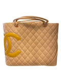 2005 Chanel Cambon Beige Lambskin Leather Quilted Double C Handbag