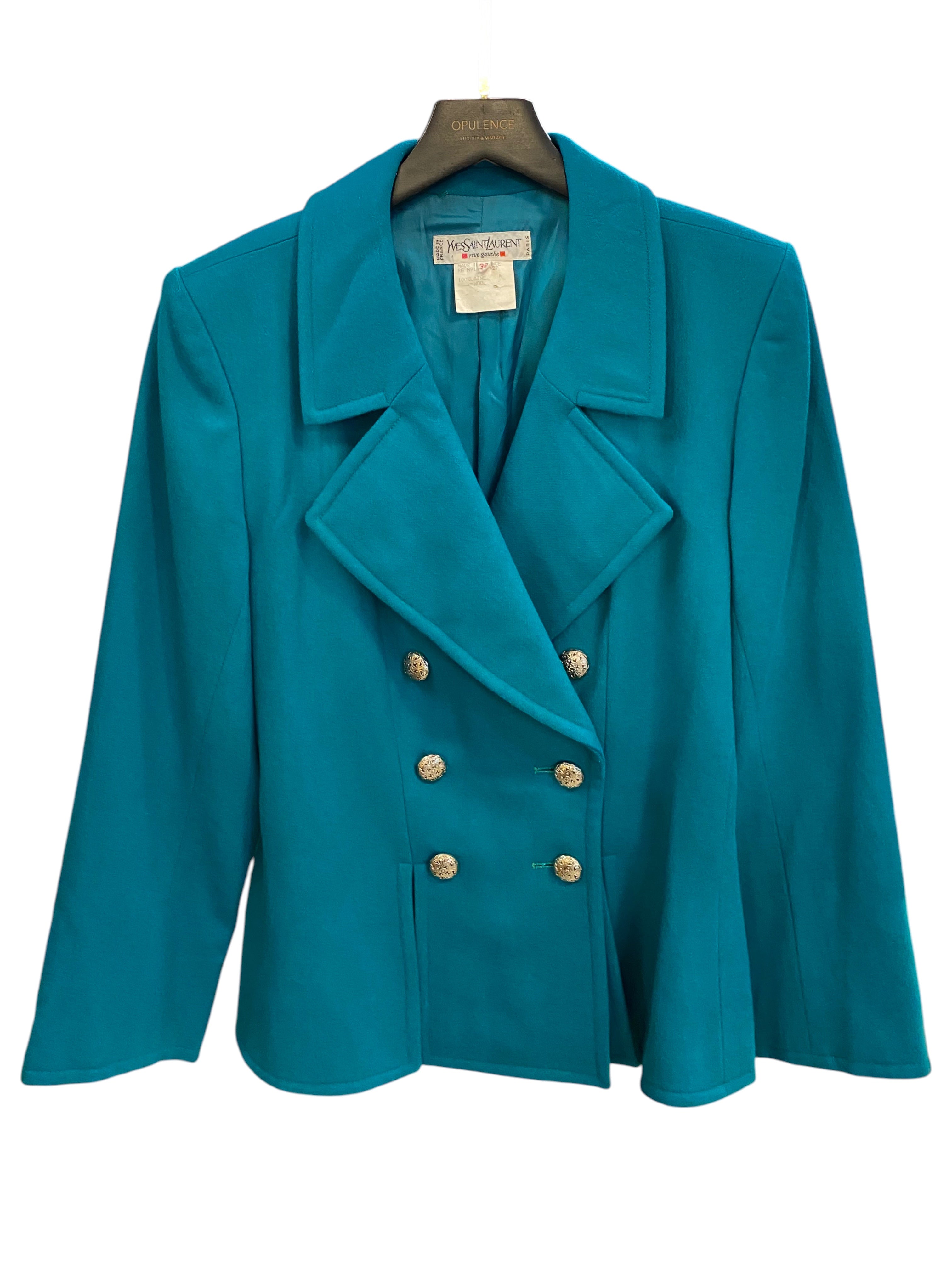 Yves Saint Laurent Green Wool