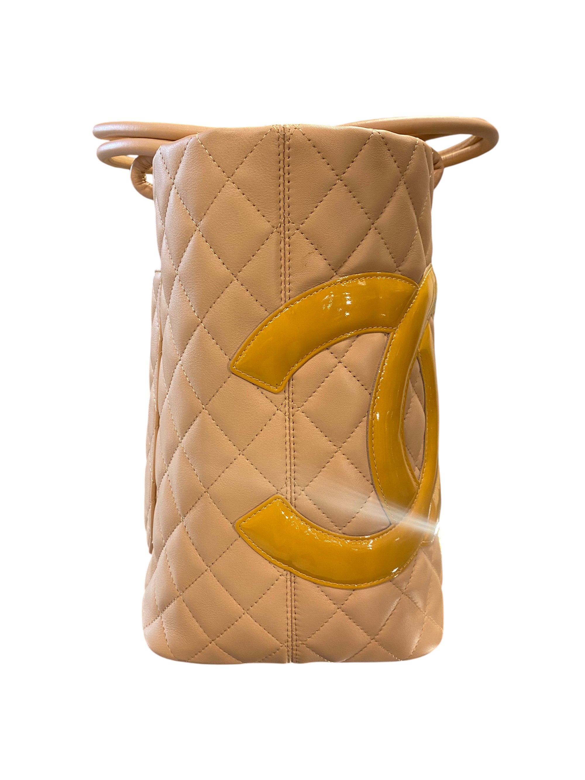 2005 Chanel Cambon Beige Lambskin Leather Quilted Double C Handbag