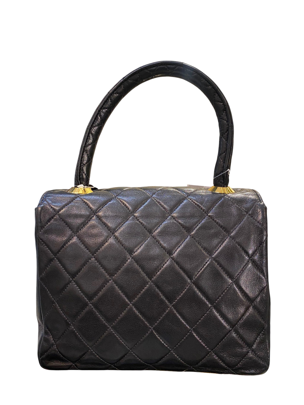 1991 Chanel Quilted Black Leather Handbag