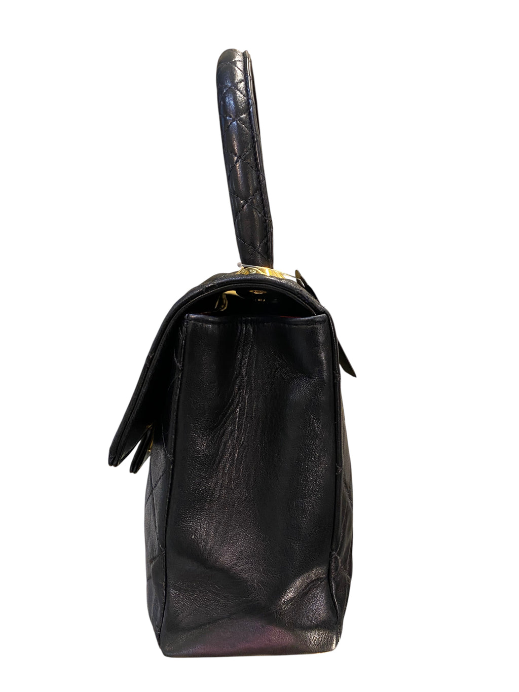 1991 Chanel Quilted Black Leather Handbag