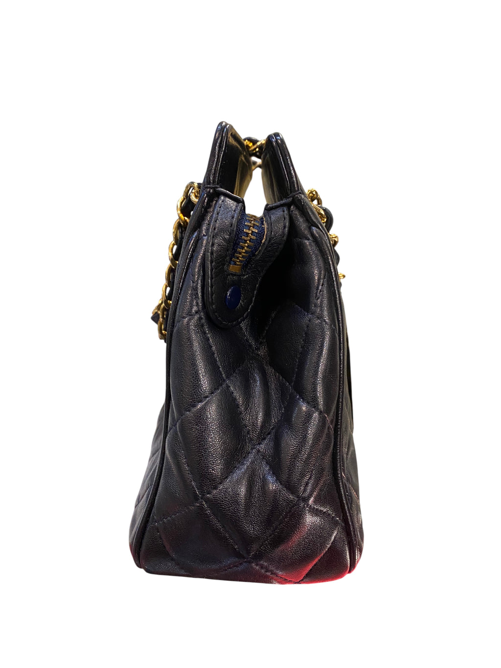 1989 Chanel Handbag Black Quilted Leather