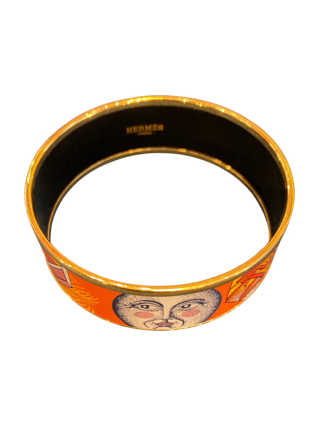 Hermes bracelet with orange pattern