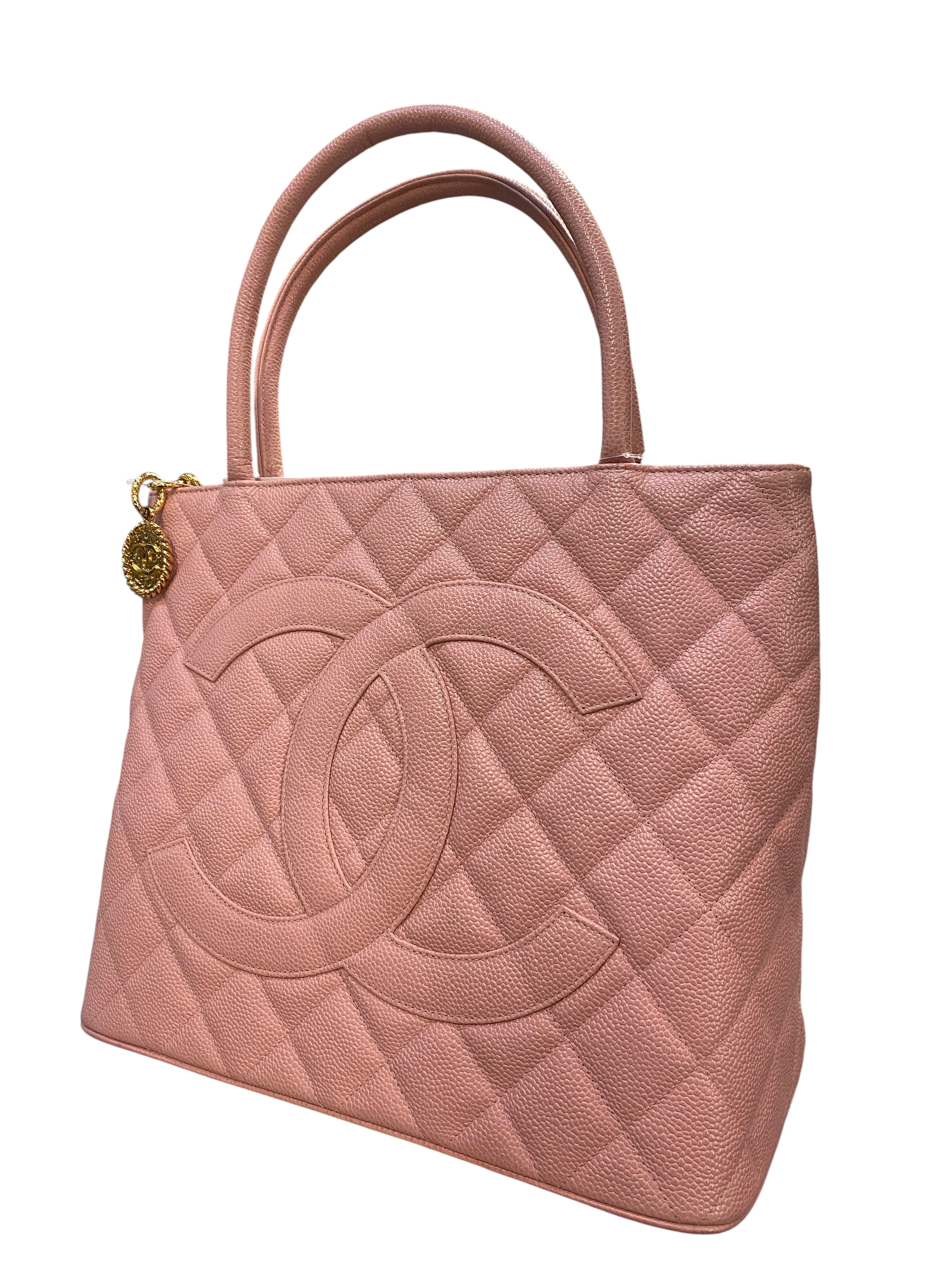 2003 Chanel Medallion Bag in Quilted Pink Grained Leather