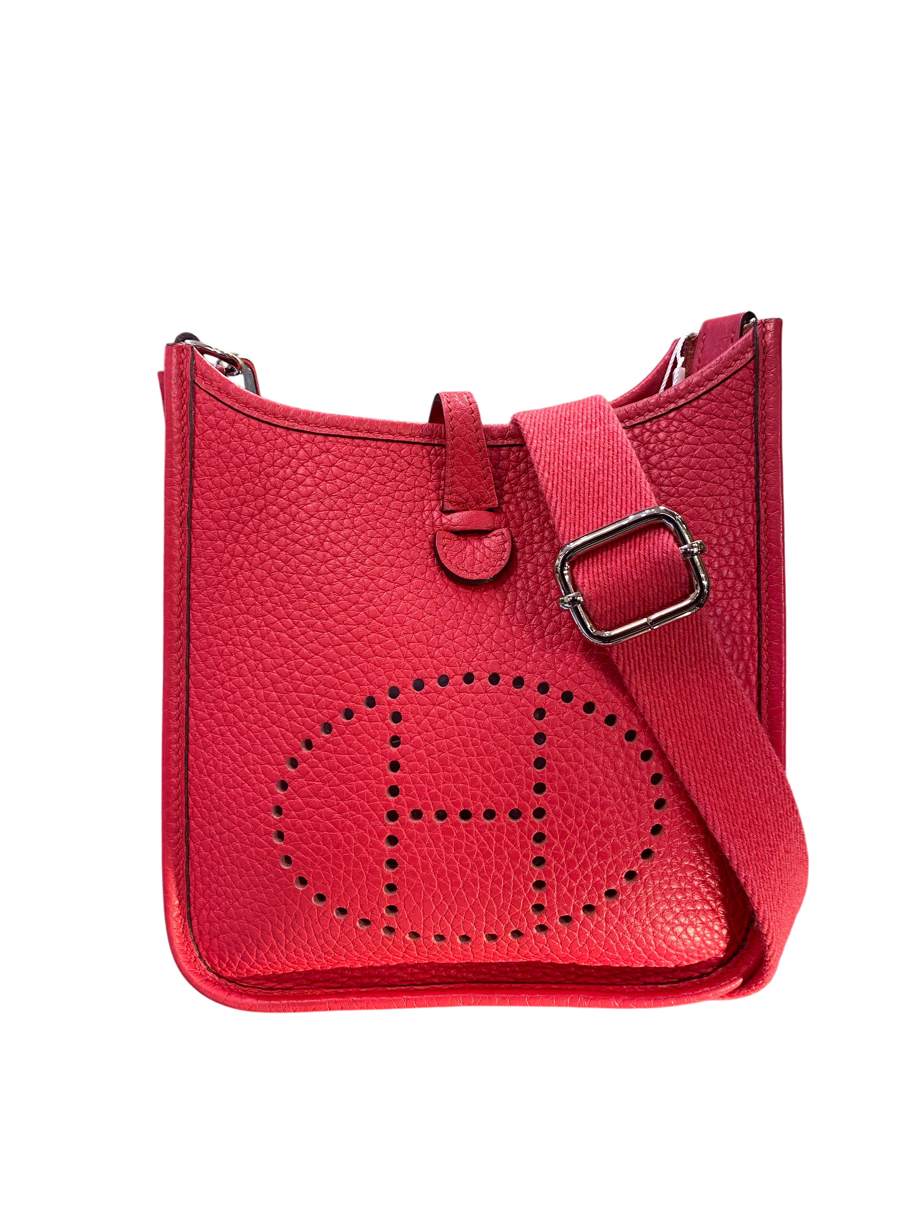 Mini Evelyne TPM Hermes Red Grained Leather