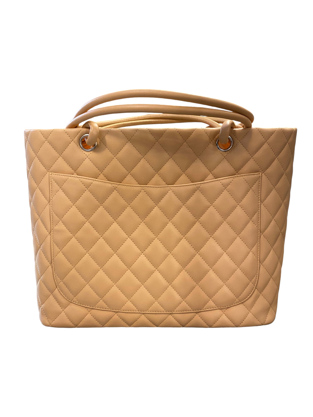 2005 Chanel Cambon Beige Lambskin Leather Quilted Double C Handbag