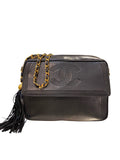 1994 Chanel black lambskin shoulder bag