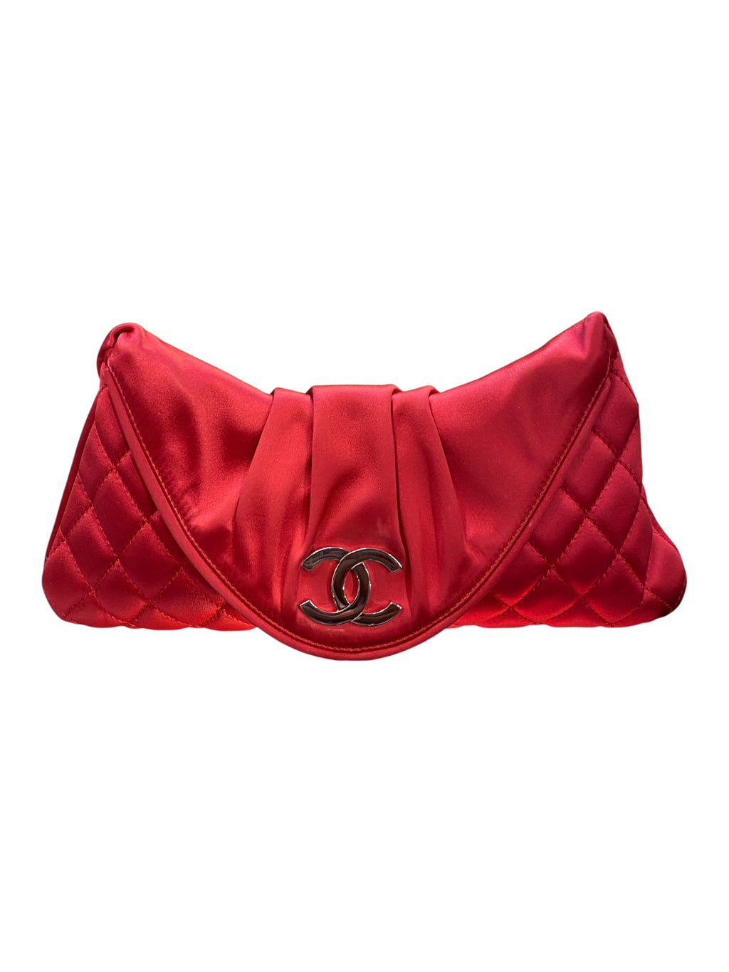 2009 Chanel pink satin clutch bag